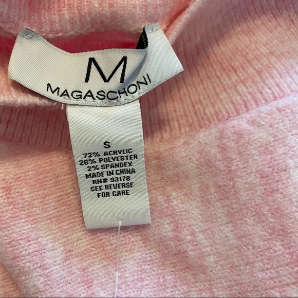 Magaschoni Mockneck Pullover Fall Winter Sweater Small Heathered Pink Cozy NEW - Picture 8 of 10